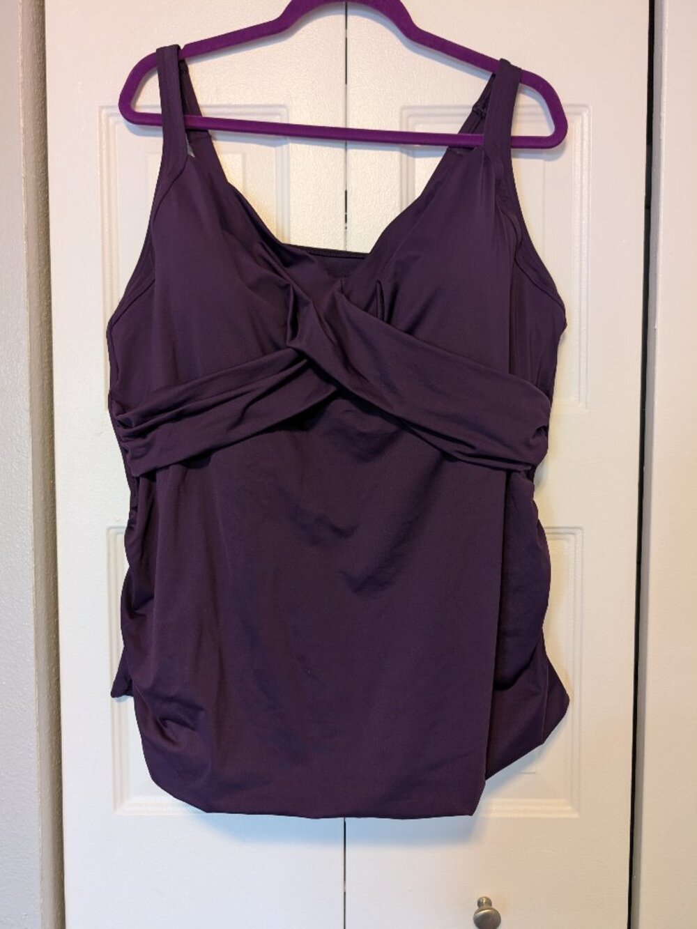 Women's Plus Size Sweetheart Wrap Underwire Tankini Top, 24W